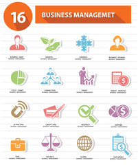 16 Business management icons,vector