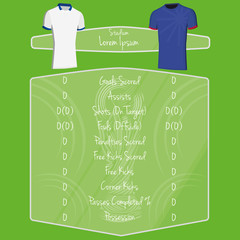 Fototapeta na wymiar Soccer Team Player Charts Editable With Space For Text