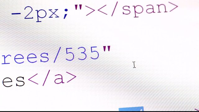 Close up of HTML Codes on LED Screen