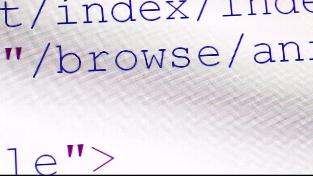 Close up of HTML Codes on LED Screen