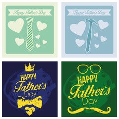 Vector Happy Father's Day Template Cards Background