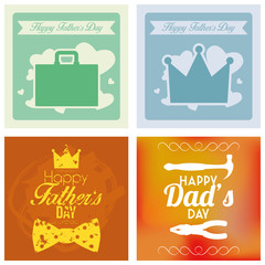 Vector Happy Father's Day Template Cards Background