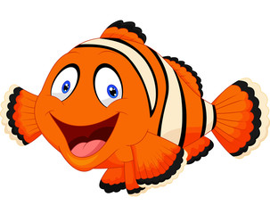 Obraz premium Cute clown fish cartoon