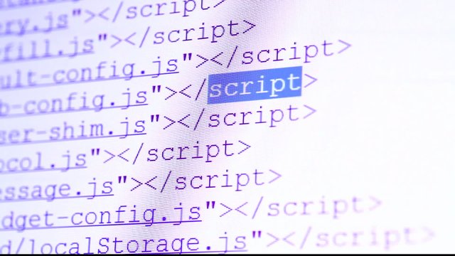 Close up of HTML Codes on LED Screen