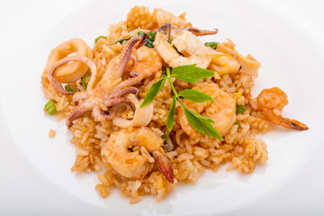 Rice with seafood