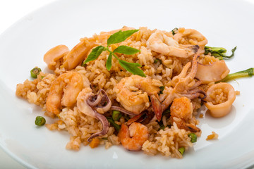 Rice with seafood