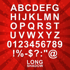 Long Shadow style alphabet collection set..