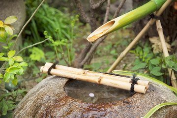 Japanese traditional bamboo fountain