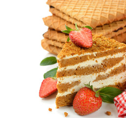 Cake with strawberries