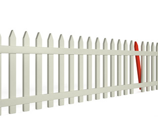 Fence with a hole, 3D