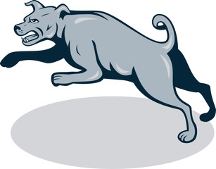 Mastiff Dog Mongrel Jumping Cartoon