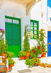 Fototapeta na wymiar old house in Chora the capital of Amorgos island in Greece