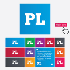 Polish language sign icon. PL translation