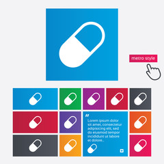 Medical pill sign icon. Drugs symbol.