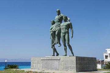 Diagoras-Denkmal in Rhodos-Stadt, auf der Insel Rhodos, Griechenland
