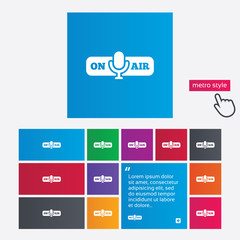 On air sign icon. Live stream symbol.