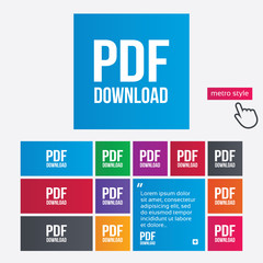 PDF download icon. Upload file button.