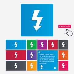 Photo flash sign icon. Lightning symbol.