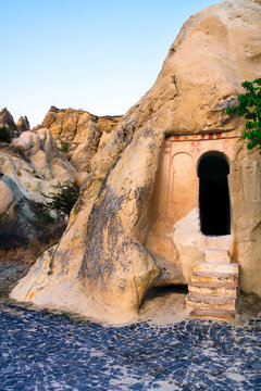 Ancient Christian churches in rocks - Cappadocia in Turkey