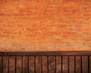 Brick and wood wall