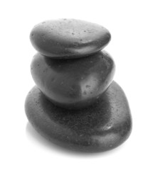 Growing piled up pebbles on a white background
