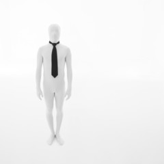 full body white buisinessman wearing black tie