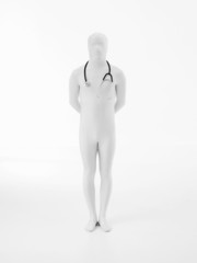 faceless man with stethoscope straight