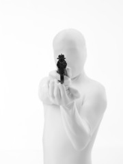 faceless man with gun