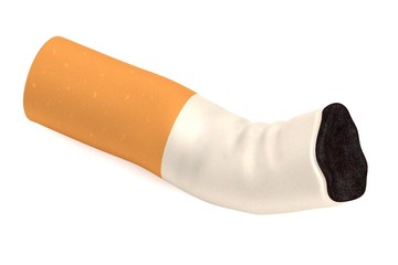 realistic 3d render of cigarette end