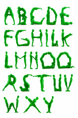 people green alphabet letters