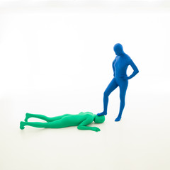 faceless woman and man