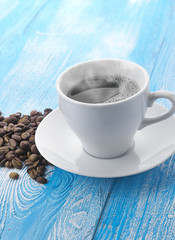 coffee cup and beans