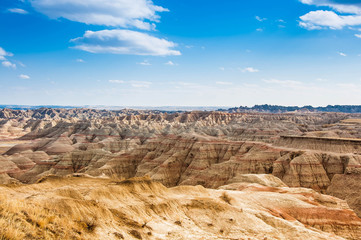 Fototapeta premium Beautiful scenery of the erosion formations in Badlands National