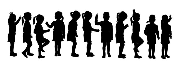 Vector silhouette of girl.