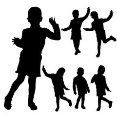 Vector silhouette of girl.