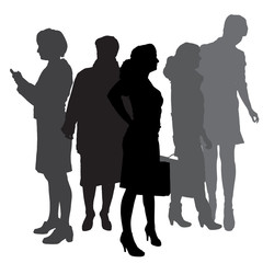 Vector silhouette of businesswoman.