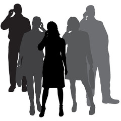 Vector silhouettes of business people.