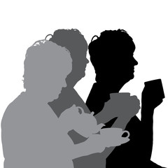 Vector silhouette of people.