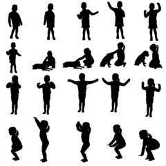 Vector silhouette of girl.