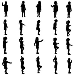 Vector silhouette of girl.