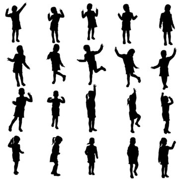 Vector silhouette of girl.