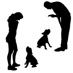 Vector silhouette of poeple.