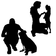 Vector silhouette of poeple.