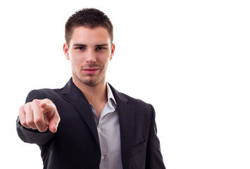 Confident young man pointing a finger at the camera