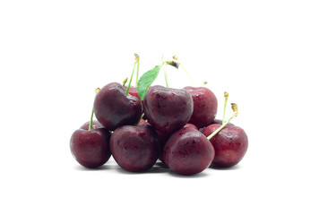Sweet cherry on white background