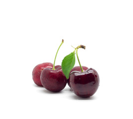 Sweet cherry on white background