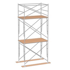 cartoon illustration of construction scaffolding