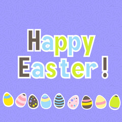 Easter colorful purple greeting card