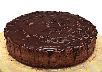 chocolate cake isolated on white background