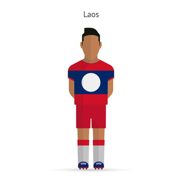 Laos football player. Soccer uniform.